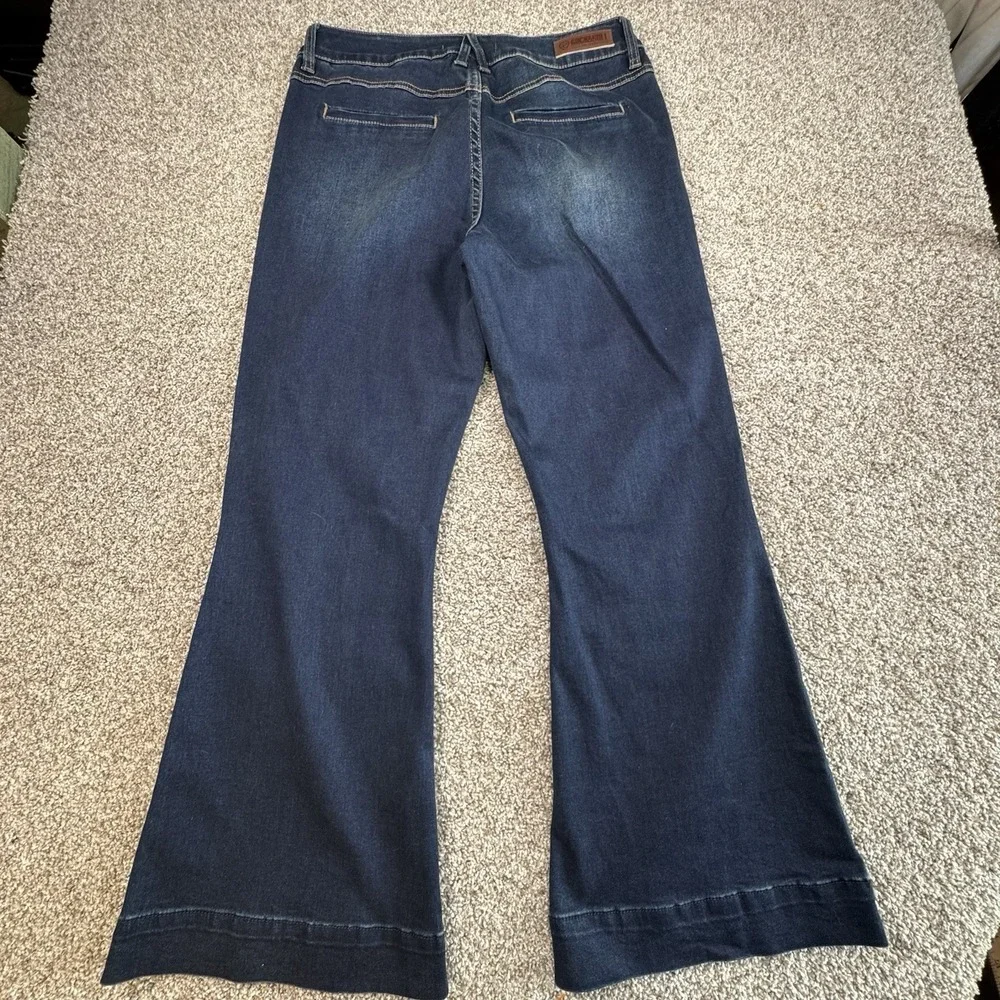 Rock & Roll‎ Cowgirl Denim Jeans High Rise Trouser Women's 34x30 Dark Blue - Picture 4 of 7